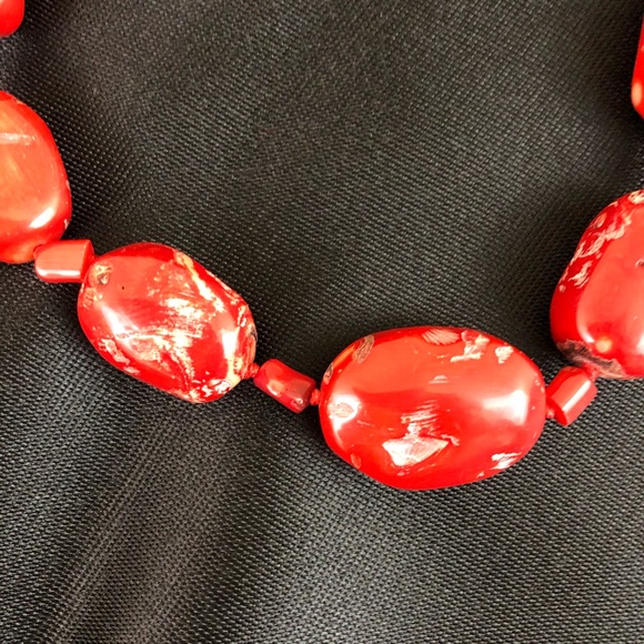 Coral Chunk Necklace - Picture 2 of 4